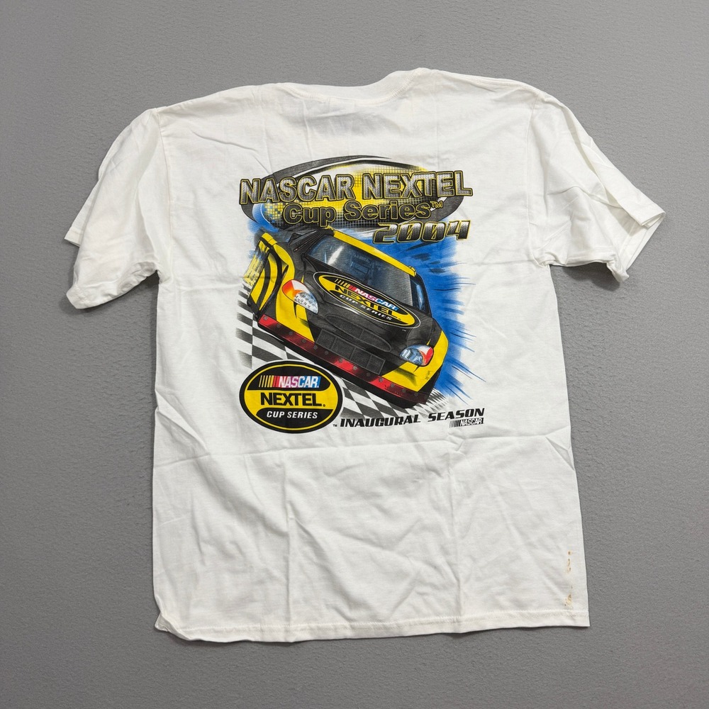 Vintage Nascar Shirt Large White Nextel Cup 2004 Inaugural Season Graphic Tee